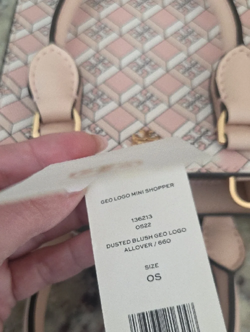 Tory Burch Pink Geometric Mini Satchel with Gold Hardware NWT - Picture 5 of 6